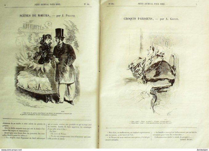 Petit journal pour Rire 1868 #   48 Scenes de moeurs Pelcoq