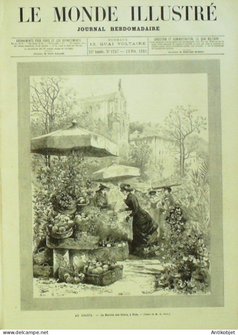 Le Monde illustré 1881 n°1247 Nice (06) Espagne Ministres Bayeux Argouges (14)
