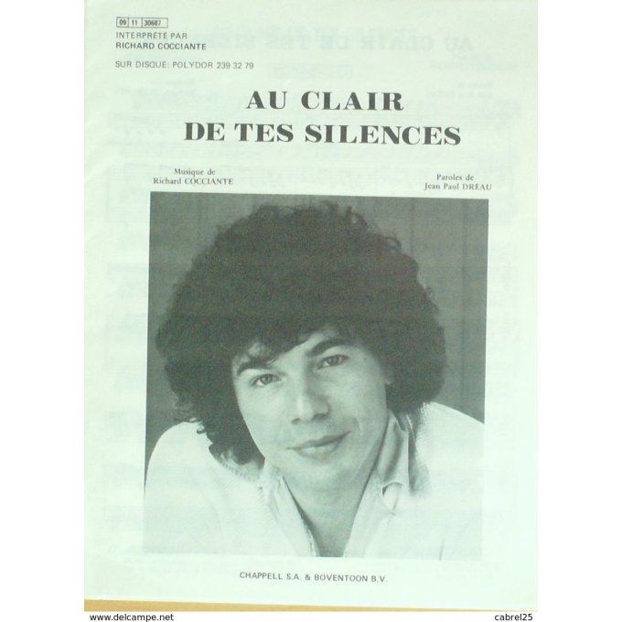Cocciante Au Clair De Tes Silences 1981
