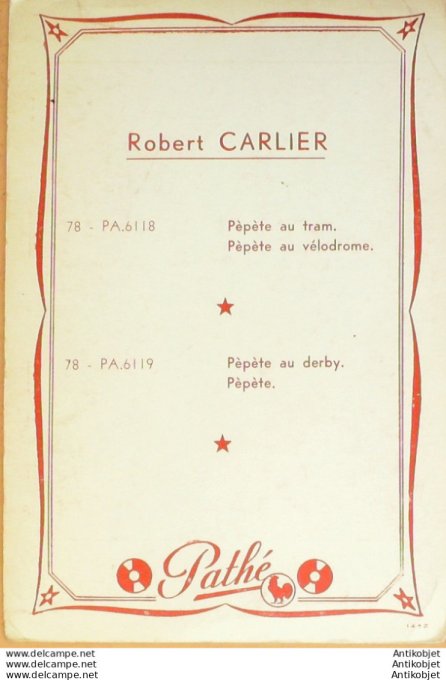 Carlier Robert (Flyer Photo Pub) 1950