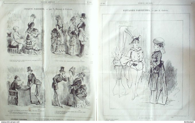 Le Journal Amusant 1874 #  908 L'Oeuf d'anesse Leonce Petit