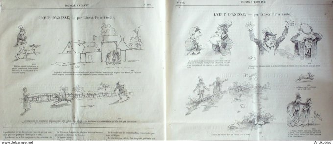 Le Journal Amusant 1874 #  908 L'Oeuf d'anesse Leonce Petit