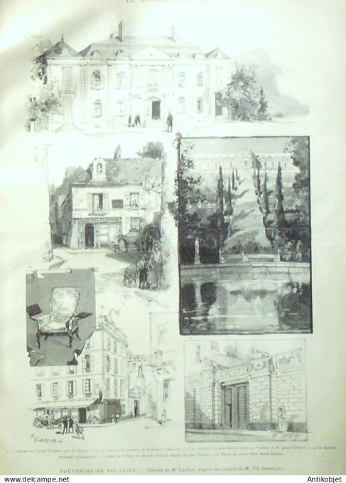 Le Monde illustré 1885 n°1477 Thonon (74) statue de Béranger Voltaire