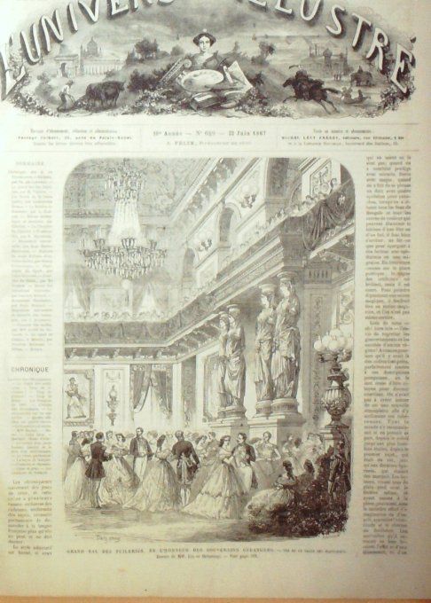 L'Univers illustré 1867 # 649 Westminster Nanterre (92) Mexico Locomobile Expo universelle