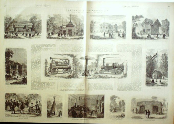 L'Univers illustré 1867 # 649 Westminster Nanterre (92) Mexico Locomobile Expo universelle