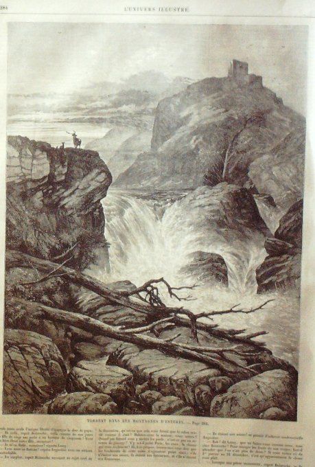 L'Univers illustré 1859 #  64 Solferino Torrent dans les montagnes d'Esterel