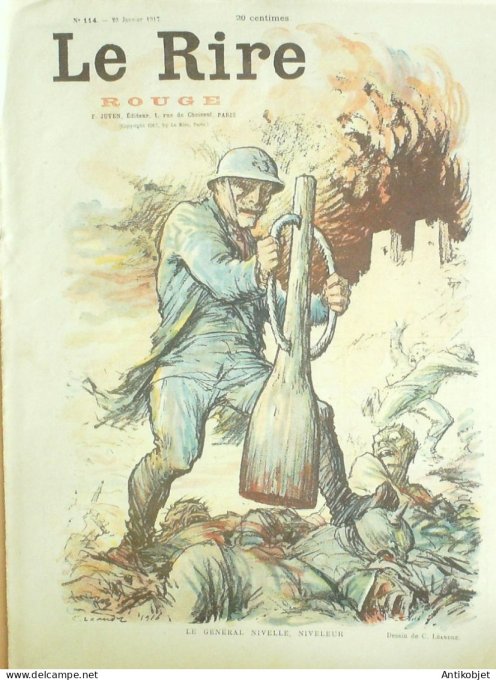 Le Rire Rouge 1917-01-20 # 114 Journal humoristique Ed.Originale Roi Grec
