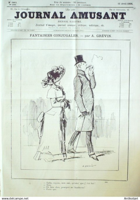 Le Journal Amusant 1884 # 1441 Au bal des artistes dramatiques par Mars