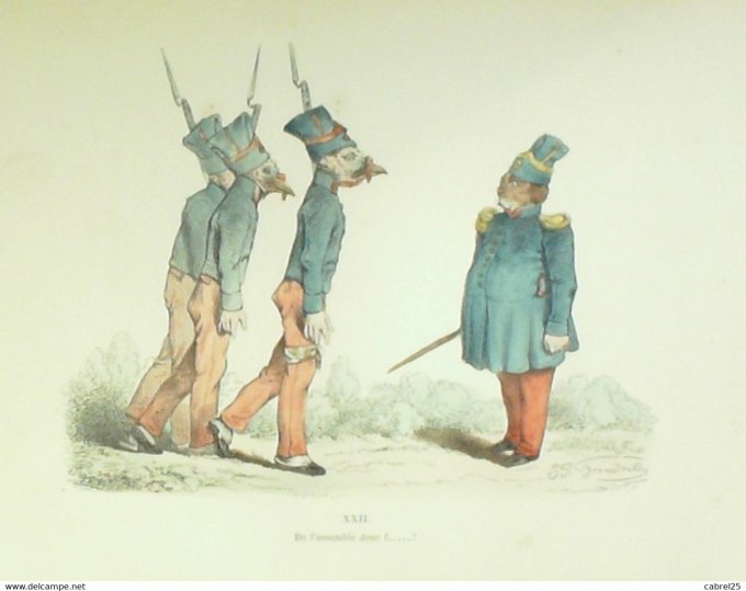 Grandville "Les Métamorphoses du jour" XXII Chien Poule 1847