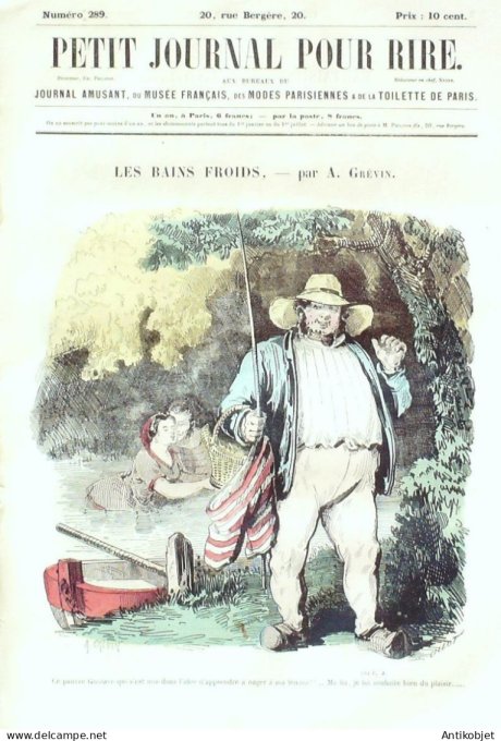 Petit journal pour Rire 1860 # 289 Les Bains froids Grevin