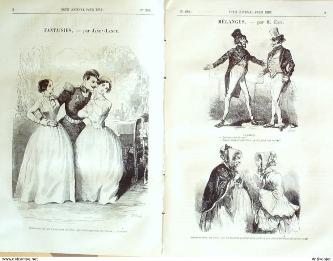 Petit journal pour Rire 1860 # 289 Les Bains froids Grevin