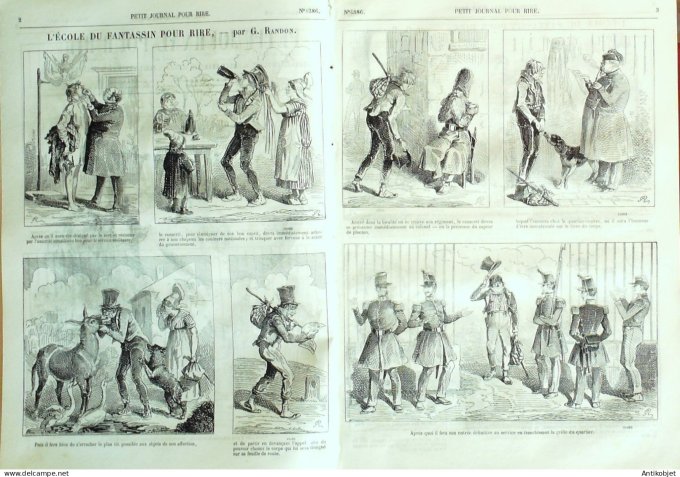 Petit journal pour Rire 1862 # 386 L'ecole du Fantassin Randon