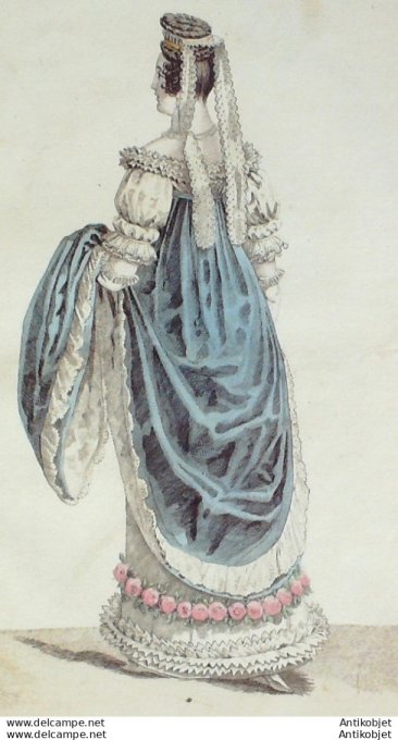 Gravure de mode Costume Parisien 1817 n°1697 Gravure de mode Costume de Cour