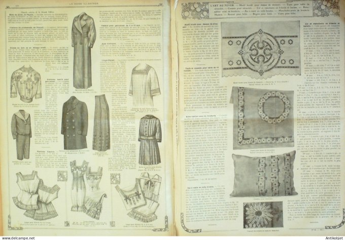 La Mode illustrée journal 1911 n° 30 Toilettes Costumes Passementerie