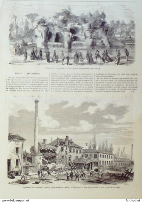 Le Monde illustré 1867 n°523 Ligny-En-Barrois (55) Grand Duché Du Luxembourg Angleterre Treadmill