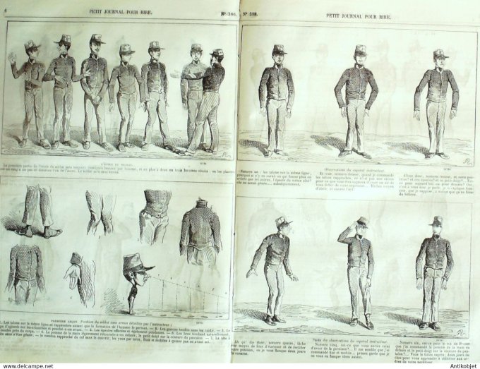 Petit journal pour Rire 1862 # 386 L'ecole du Fantassin Randon