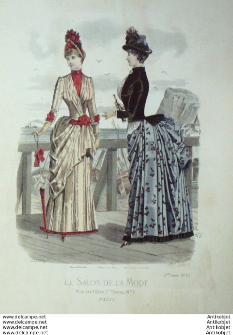Gravure Mode Salon 1883 #  677 (Old Fashion plate)