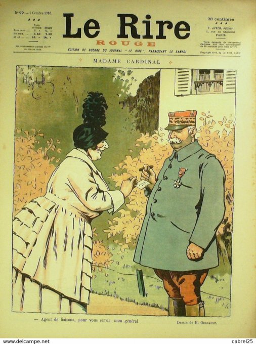Le Rire Rouge 1916 n°  99 Gerbault Pavis Nob Reb Métivet O'Galop Arnac Armengol