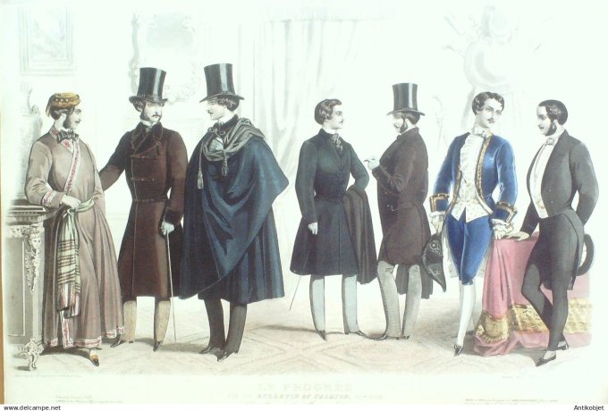 Gravure de Mode originale Le Progres 1855 # 72 (Maison Desprey)