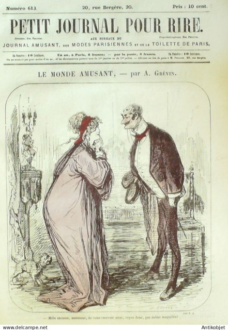Petit journal pour Rire 1866 # 613 Les domestiques a Paris Baric