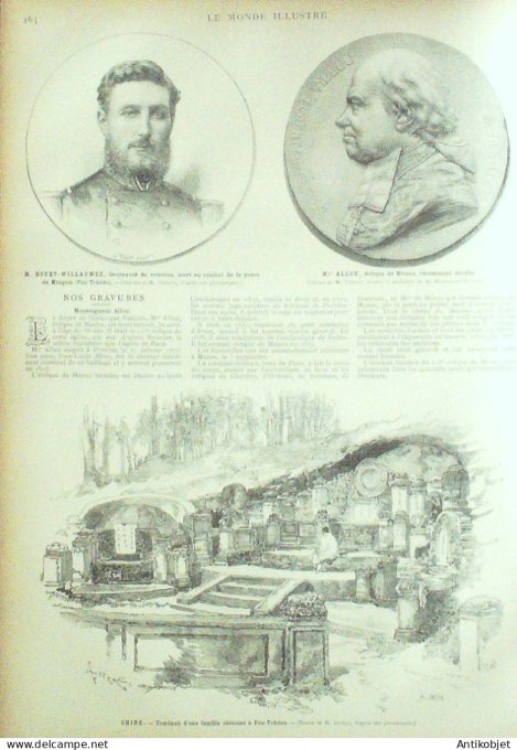 Le Monde illustré 1884 n°1433 Chine Fou-Tchéou Etretat (76) indien Bapu-Sahib-Khanderto-Ghatgay