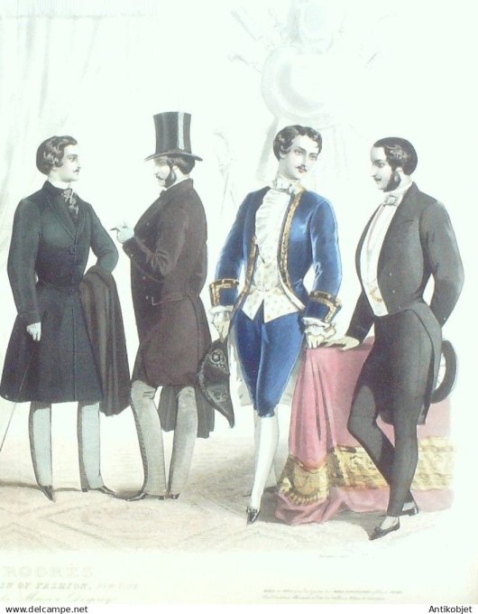 Gravure de Mode originale Le Progres 1855 # 72 (Maison Desprey)