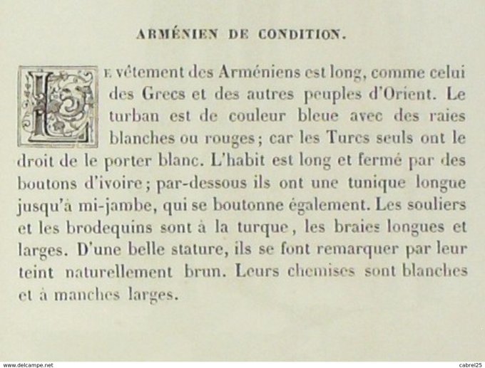 Arménie Villageois de condiiton 1859