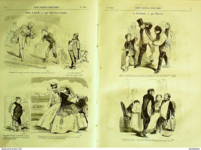 Petit journal pour Rire 1859 # 192 Nos ennemis intimes Luc et Damourette