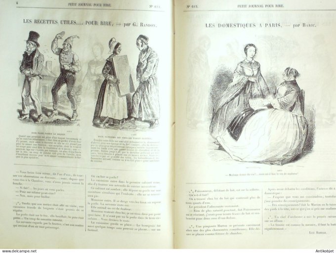 Petit journal pour Rire 1866 # 613 Les domestiques a Paris Baric