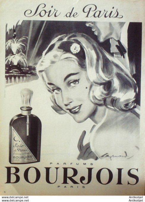 Publicite Cosmetique Bourgeois Soir de Paris 1954