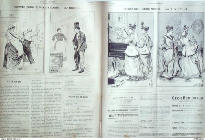 Le Journal Amusant 1891 n°1829 Les raseurs propos champêtres bonnes pour vieux gar¨à§ons