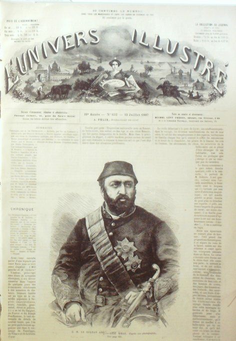 L'Univers illustré 1867 # 652 'Ouzbekistan Sultan Abdul Aziz Khan Isthme de Suez St-Pétersbourg 