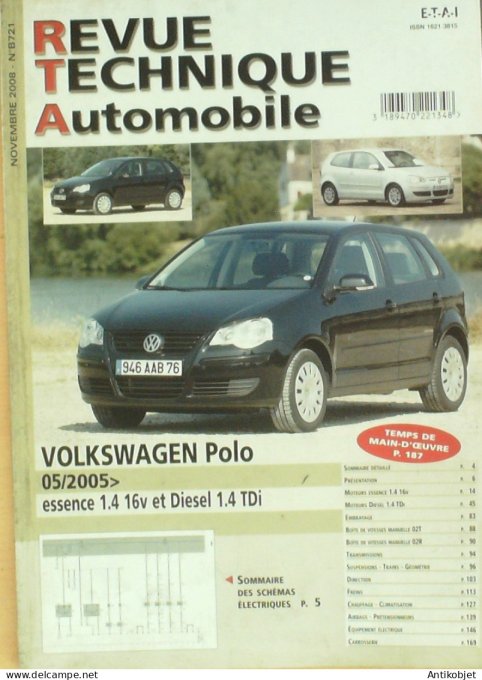 Revue Tech. Automobile 2008 n°B721 Volkswagen Polo