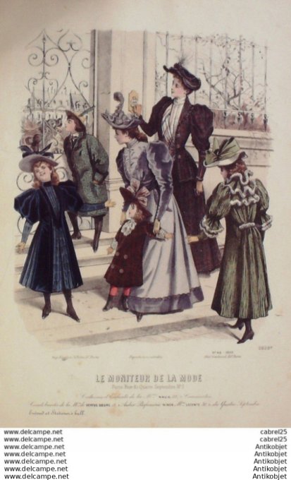 Gravure Mode Le Moniteur 1892 # 48 (Old Fashion plate)