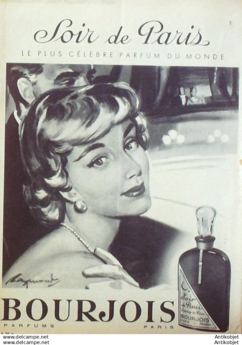 Publicite Cosmetique Bourgeois Soir de Paris 1956