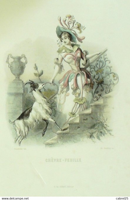 Grandville "Les Fleurs Animées" Oranger 1847