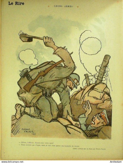 Le Rire Rouge 1916-06- 3 #  81 Journal humoristique Ed.Originale Bombardement