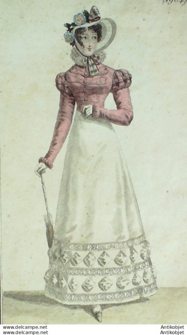 Costume Parisien 1821 # 1984 Spencer velours Robe Perkale