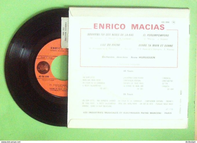 Macias Enrico 45T EP El porompompero (languette) 1963