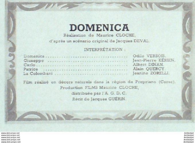 Mon Film 298 52-05- 7 Domenica Odile Versois Alain Quercy