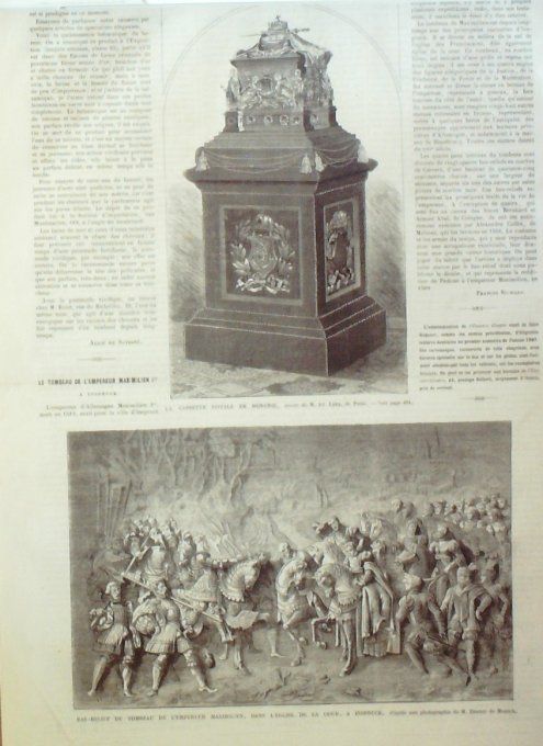 L'Univers illustré 1867 # 655 Hongrie Insbruck Maximilien 1er Tyrol Marienbourg 