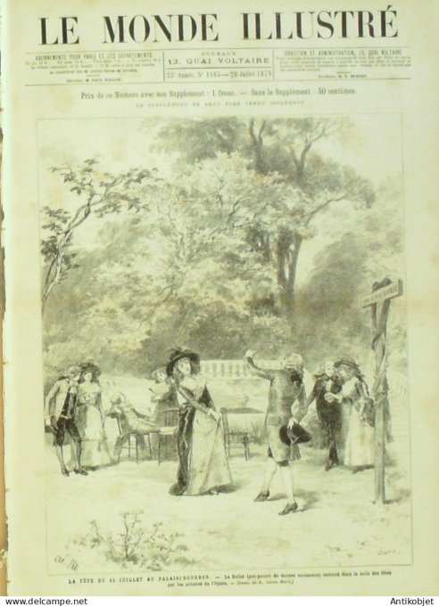 Le Monde illustré 1879 n°1165 Bolivie Don Hilarion Daza Pérou Pisagua Mons