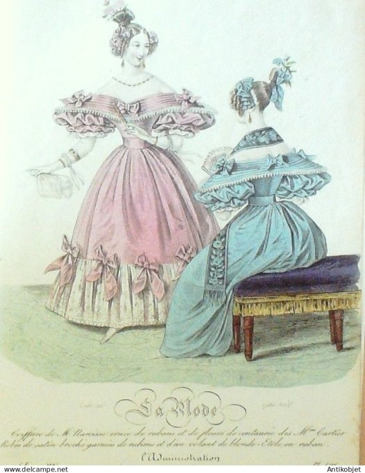 Gravure La mode 1835 # 426 (aquarelle old Fashion plate)
