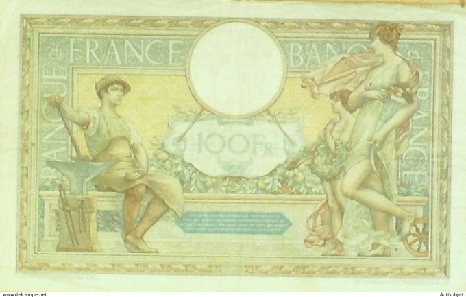 Billet Banque de France 100 francs Luc Olivier Merson Grands Cartouches H.1.8=1929 TTB++