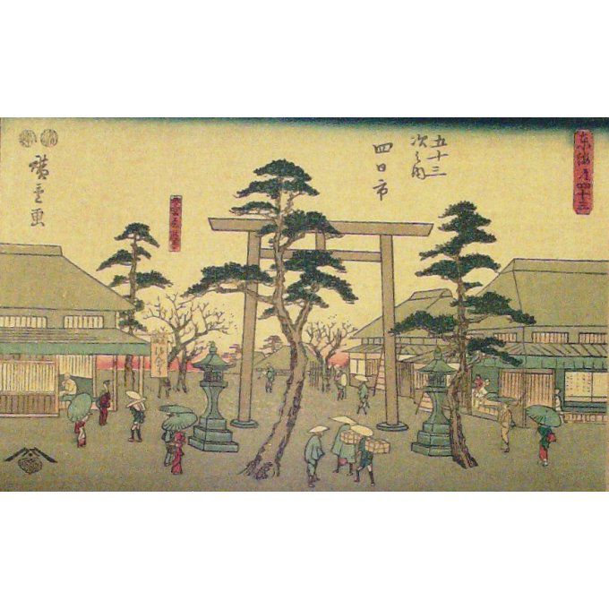 Cpa Japon Village Hiroshige 1920