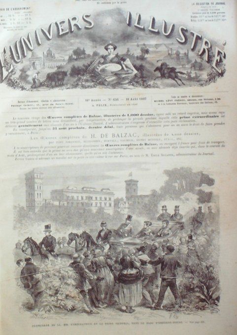 L'Univers illustré 1867 # 656 Osborne-House Italie Constance Marché en Picardie Expo universelle