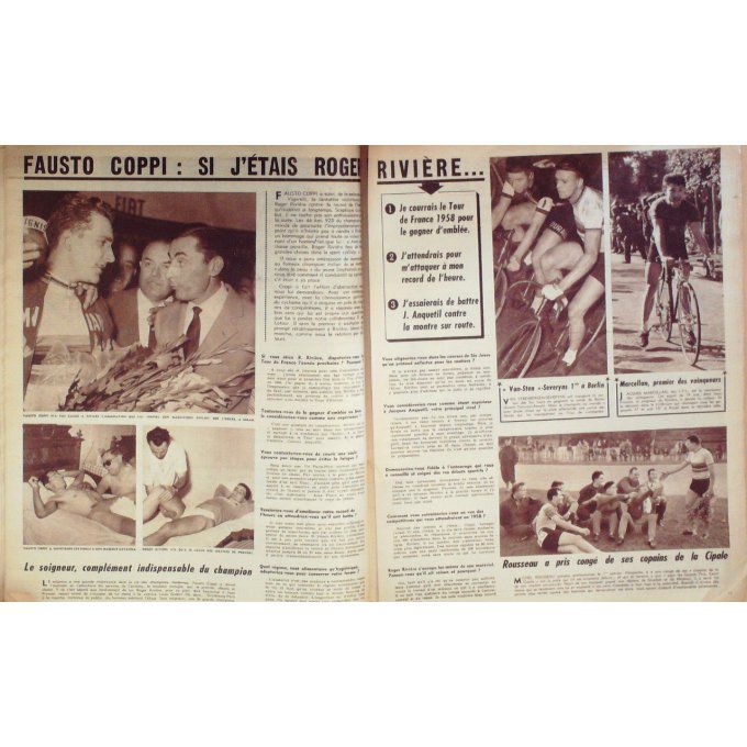 Miroir des Sports 1957 n° 656 21/10 COPPI ROUSSEAU RIVIERRE BLUME JAZY HALIMI MERMANS