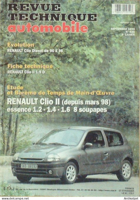 Revue Tech. Automobile 1999 n°620 Renault Clio II