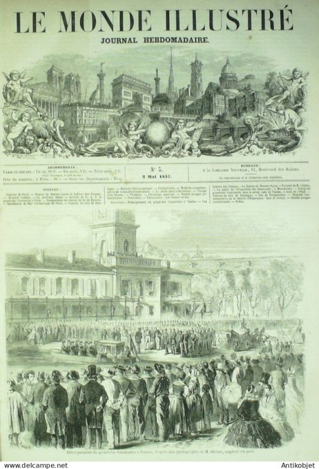 Le Monde illustré 1857 n°  3 Argentine indiens Pampas Buenos-Aires Manchester