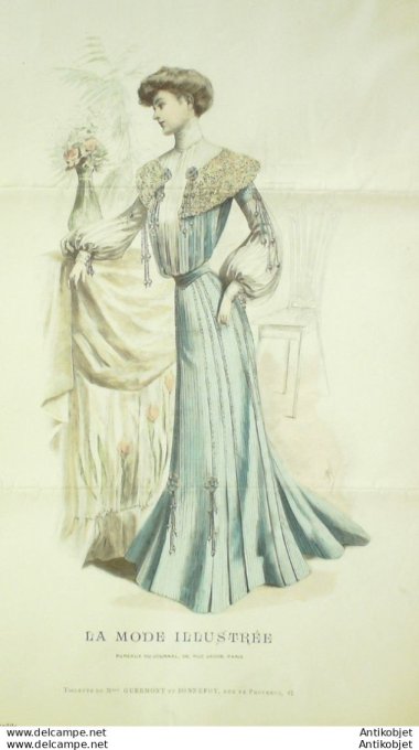 Gravure Mode illustree 1903 #  1 (Old Fashion plate) rare